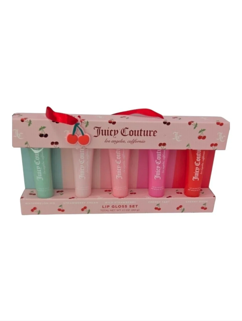 💕▪️Juicy Couture▪️ Cherry Lip Gloss Set - Pastel Pink, Coral, Mint, Pink Shades